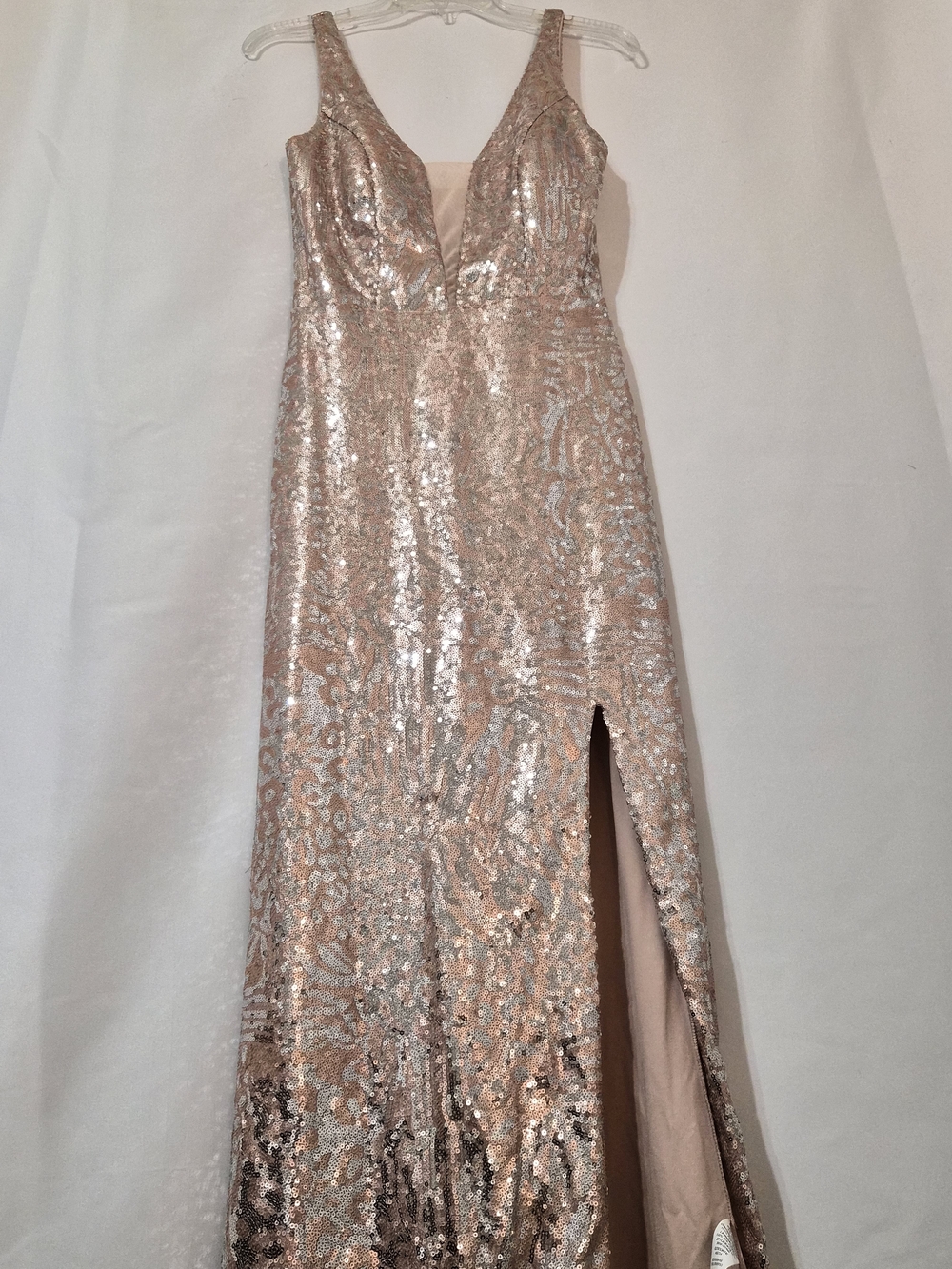 Windsor Rose Gold Sequin V-Neck Dress